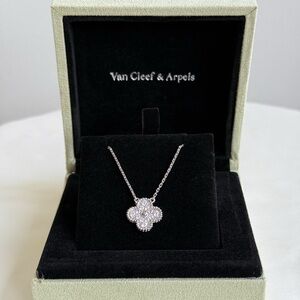 Van Cleef & Arpels Silver Necklace With Carbon Diamonds